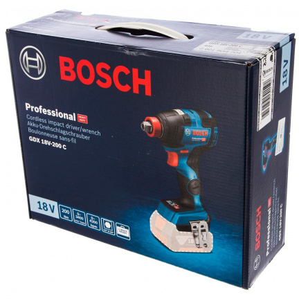 Аккумуляторный гайковерт Bosch GDX 18V-200 C ударный (без акк, без з/у)