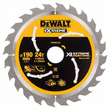 Диск пильный по дереву DeWalt XR EXTREME DT99562 190х30мм 24T